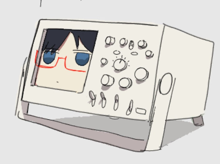 black_hair, blue_eyes, closed_mouth, emesan_desu, empty_eyes, expressionless, glasses, grey_theme