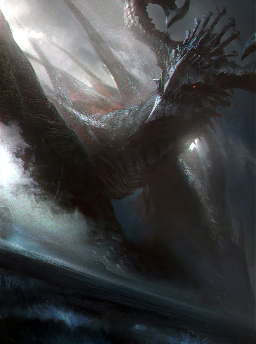 absurdres, dragon, highres, leviathan_(mythology), non-web_source
