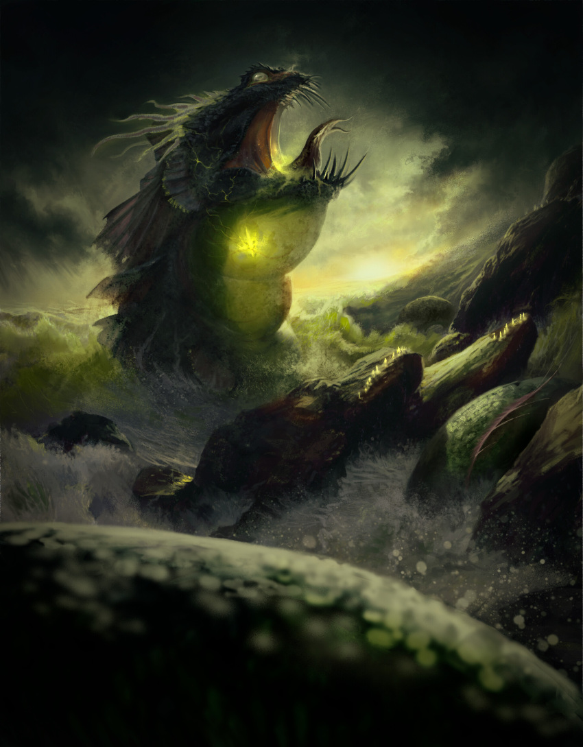 absurdres, dragon, highres, leviathan_(mythology), non-web_source