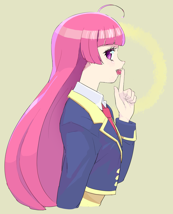 1girl, blue_jacket, blunt_bangs, collared_shirt, cropped_jacket, cropped_torso, food, food_in_mouth
