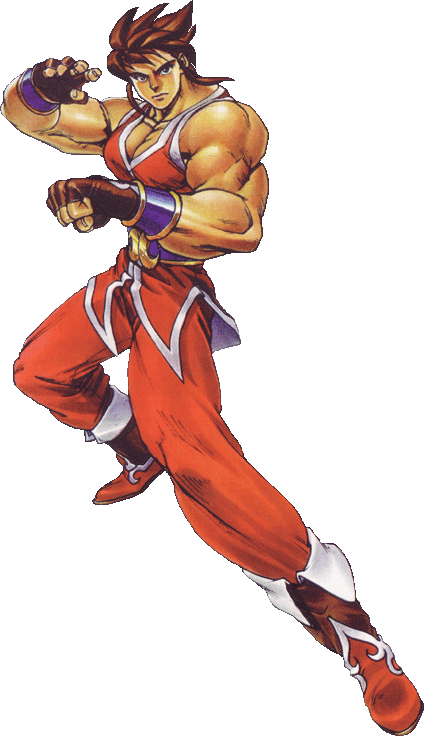 1boy, brown_hair, commentary_request, fingerless_gloves, gloves, hiryuu_no_ken, muscular, muscular_male, non-web_source, red_shirt, ryuuhi, shirt, sleeveless, white_gloves