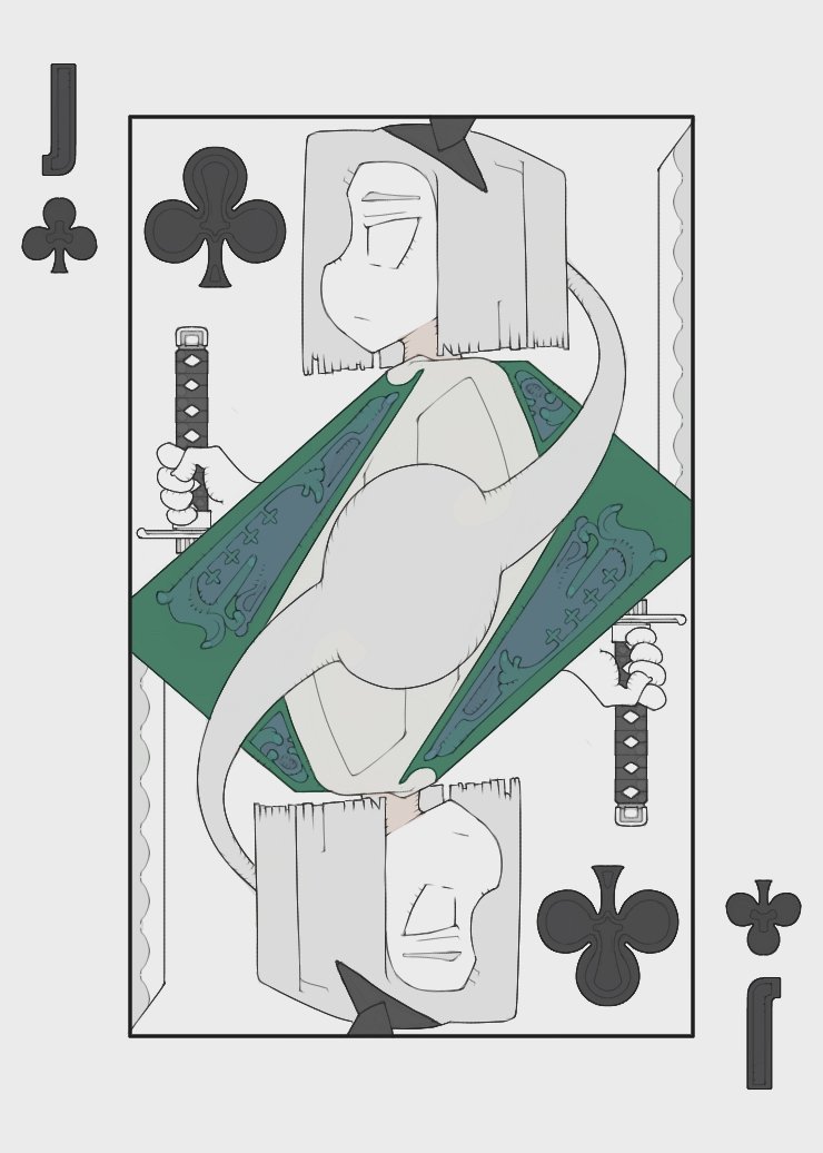 1girl, black_hairband, bob_cut, bolos, card, club_(shape), ghost, green_vest