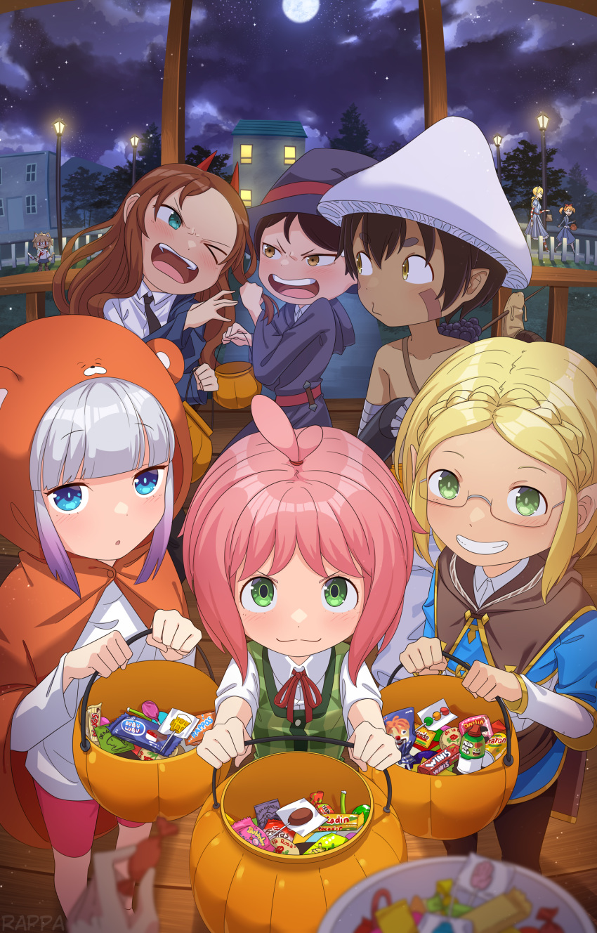 1boy, 6+girls, absurdres, anya_(spy_x_family), becky_blackbell, candy, cosplay, crossover