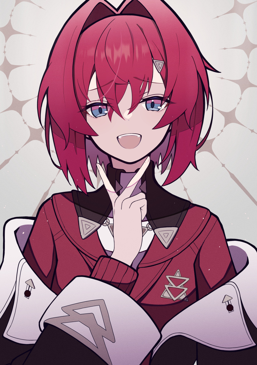 1girl, absurdres, ange_katrina, black_coat, blue_eyes, coat, commentary_request, gradient_eyes