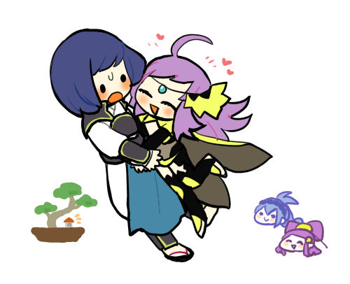 ahoge, alternate_color, blue_hair, bonsai, chibi, couple, fire_emblem, fire_emblem_fates
