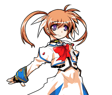 brown_hair, fingerless_gloves, gloves, hair_ornament, jewelry, kazeshima_tokadame, lowres, mahou_shoujo_lyrical_nanoha