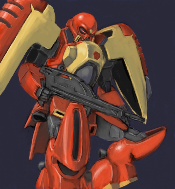 beam_rifle, energy_gun, gundam, machinery, mecha, mecha_focus, mobile_suit, no_humans