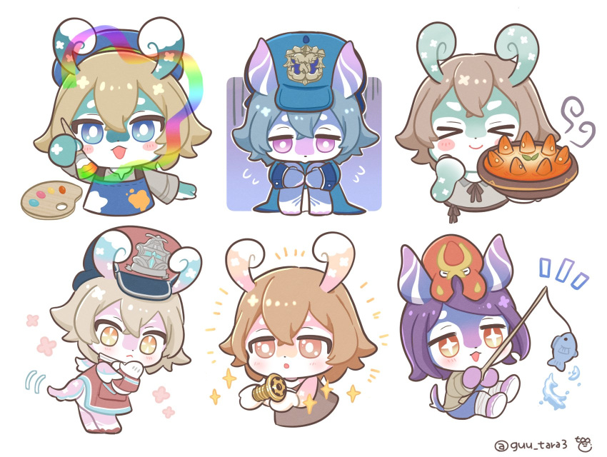 >_<, +_+, 6+girls, :<, :d, :o, animal_ears, animal_on_head