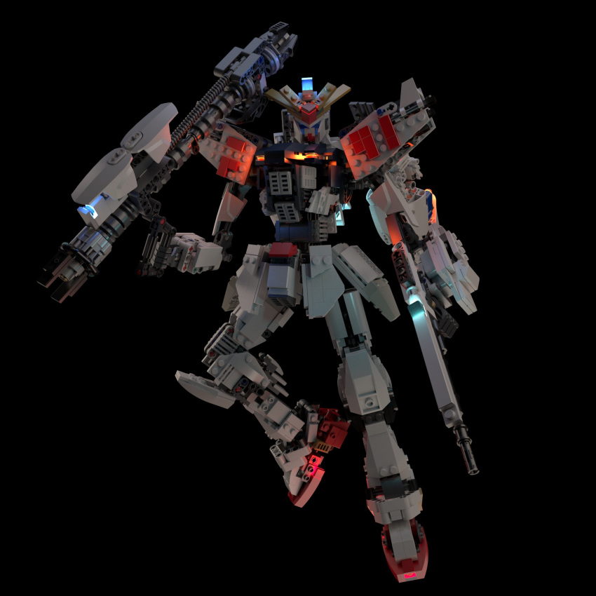 3d, black_background, energy_cannon, f91_gundam, glowing, gundam, gundam_f91, highres