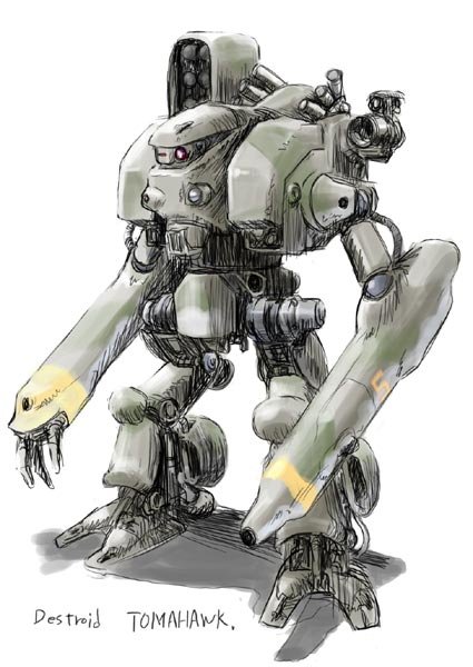 choujikuu_yousai_macross, destroid, macross, macross:_do_you_remember_love?, mecha, oekaki, science_fiction, solo
