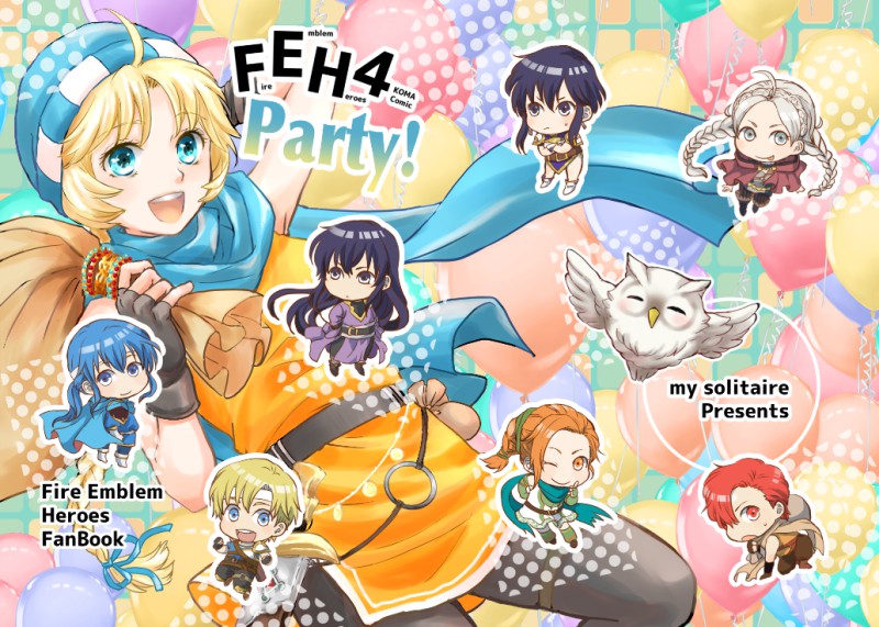 4boys, 5girls, black_hair, blonde_hair, blue_hair, braid, cath_(fire_emblem), chibi