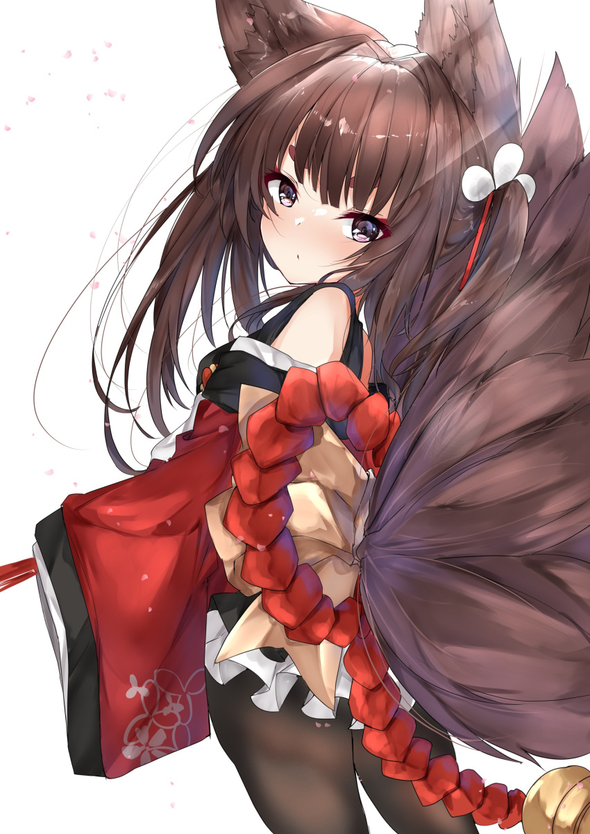 1girl, amagi-chan_(azur_lane), amagi_(azur_lane), animal_ear_fluff, animal_ears, azur_lane, black_pantyhose, brown_eyes