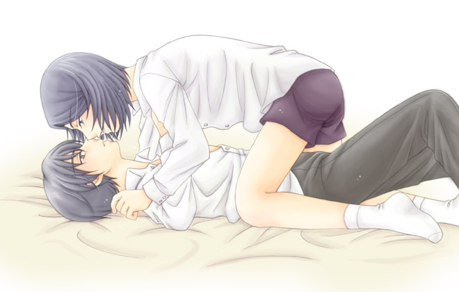 kujou_subaru, lying, on_back, sakura_taisen, sakura_taisen_v, short_hair, taiga_shinjiro, taiga_shinjirou