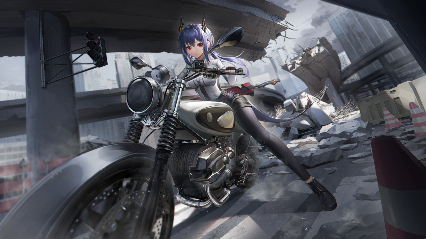 1girl, absurdres, arknights, black_footwear, black_gloves, black_shorts, blue_hair, blue_leggings