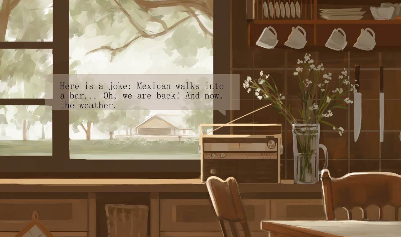 cabin, cabinet, chair, close-up, commentary, cup, english_commentary, english_text