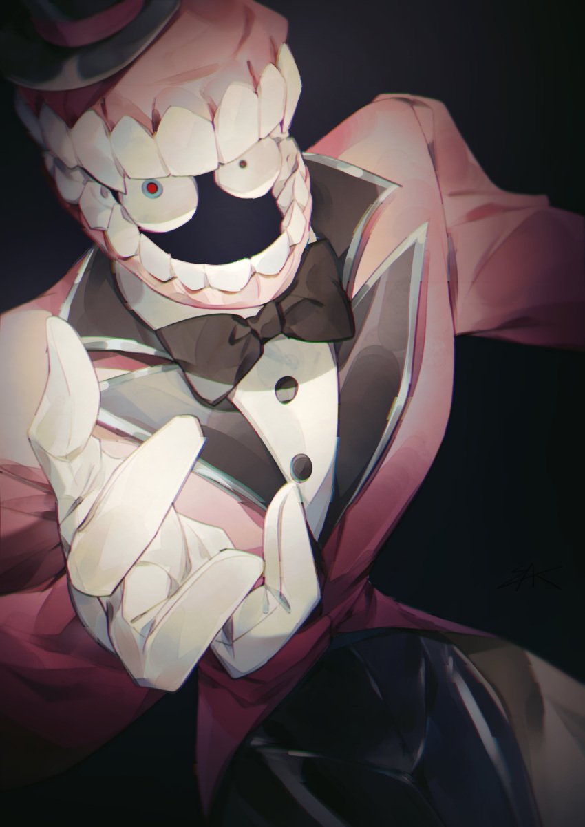 1boy, absurdres, bak89329971, black_bow, black_bowtie, bow, bowtie, caine_(the_amazing_digital_circus)