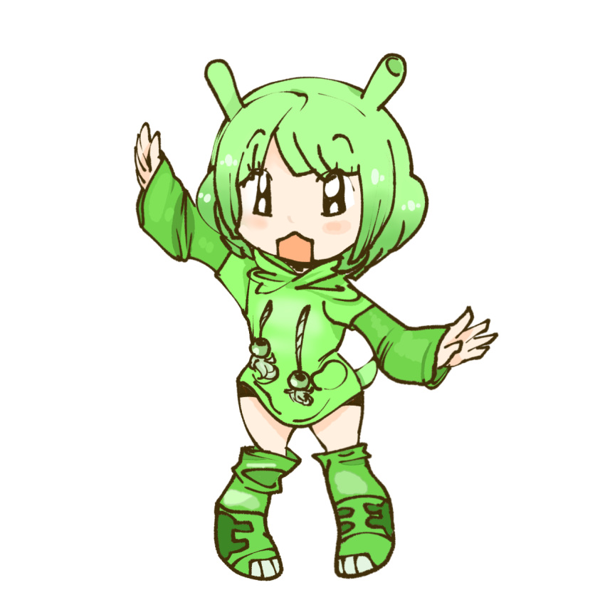 beast_king_hippopotamus_(kemono_friends), green_hair, green_shoes, hippopotamus_ears, juuou_hippopotamus_(kemono_friends), kemono_friends