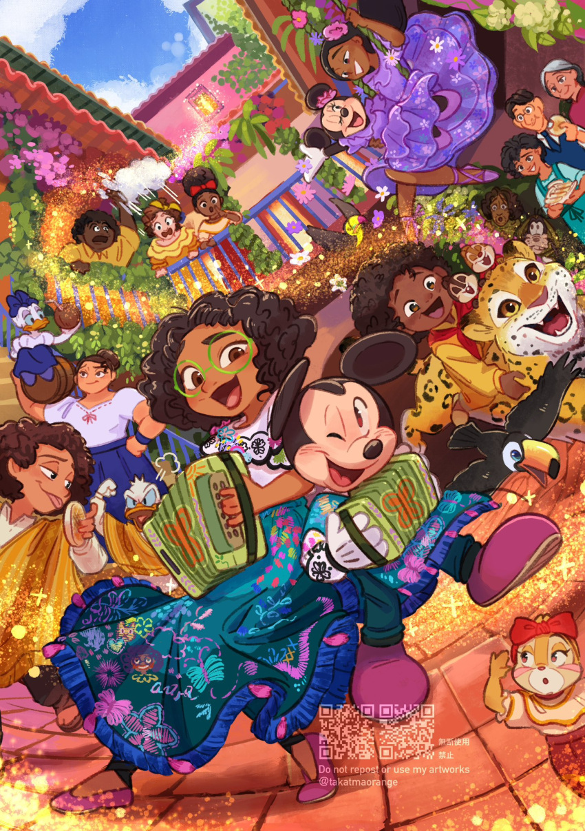 6+boys, 6+girls, absolutely_everyone, accordion, agustin_madrigal, alma_madrigal, antonio_madrigal, bow