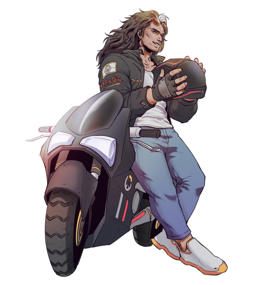 1boy, alternate_costume, alternate_facial_hair, beard_stubble, black_hair, chest_tattoo, dark-skinned_male, dark_skin