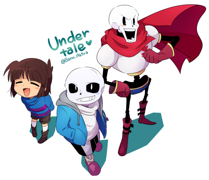 1other, 2boys, artist_name, bano_akira, blue_jacket, blue_sweater, boots, brothers