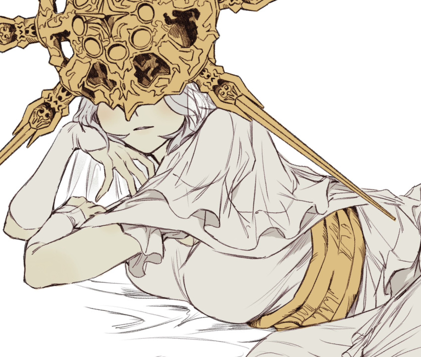 1girl, breasts, dark_souls_(series), dark_souls_i, dark_sun_gwyndolin, detached_sleeves, facing_viewer, genderswap