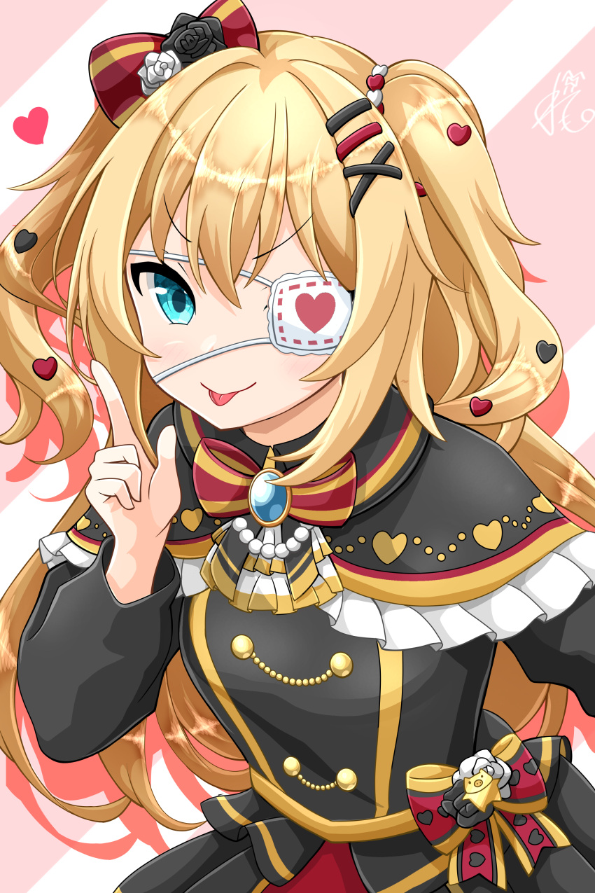 1girl, absurdres, akai_haato, akai_haato_(5th_costume), black_dress, blonde_hair, blue_eyes, bow