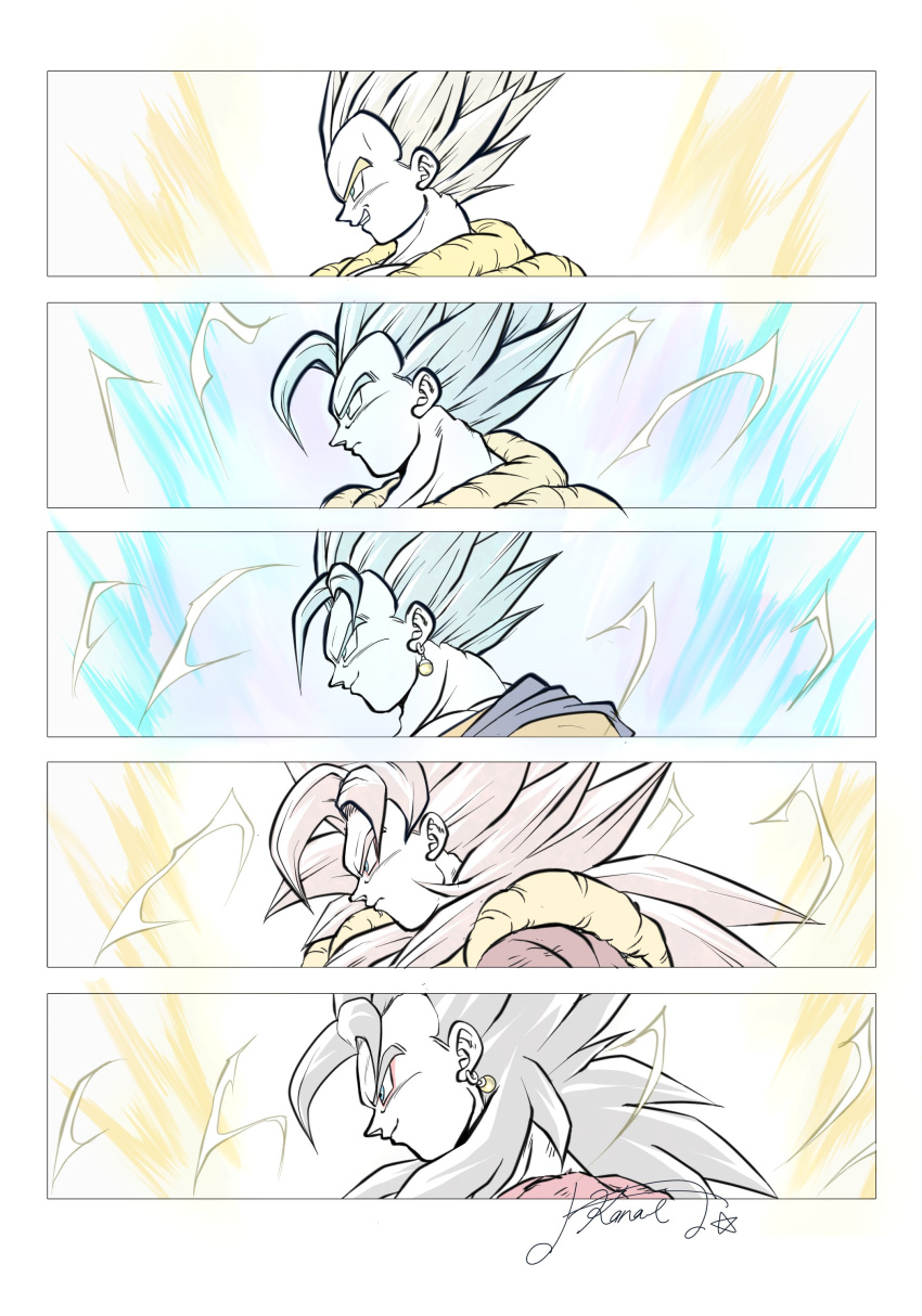 absurdres, aura, black_hair, blue_eyes, body_fur, closed_mouth, dragon_ball, dragon_ball_gt