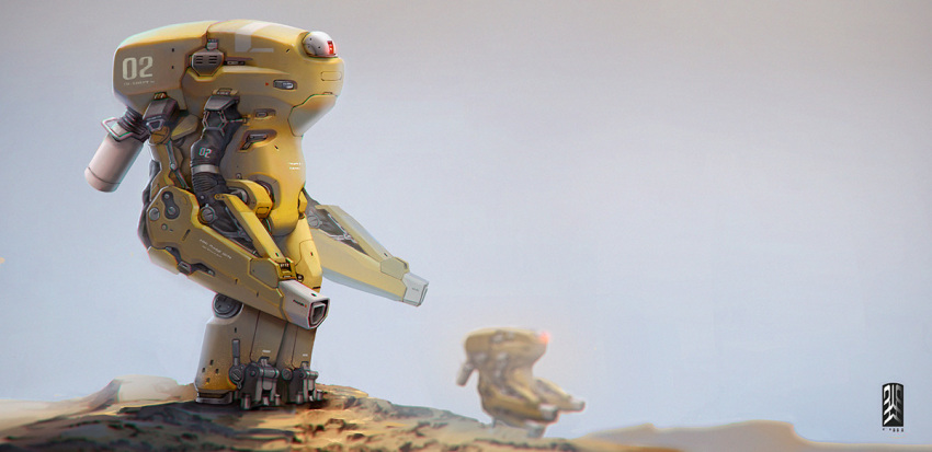 arm_cannon, armor, cho_yonghee, desert, dual_arm_cannons, energy_cannon, english_commentary, fog