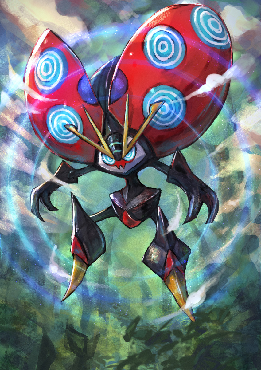 absurdres, aqua_eyes, claws, commentary_request, day, flying, full_body, highres
