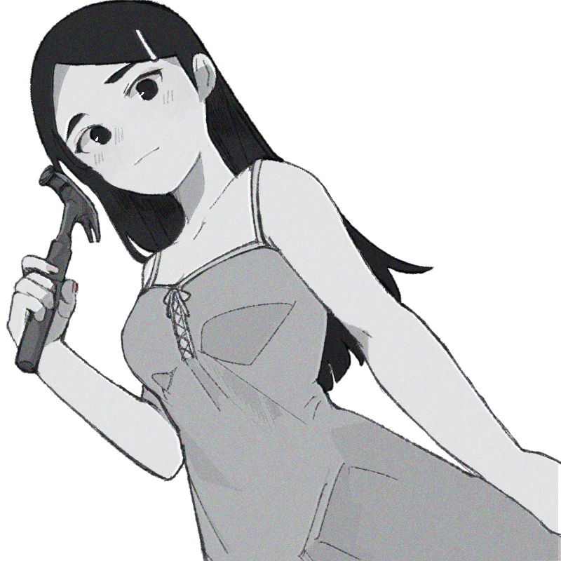 1girl, arm_up, closed_mouth, dress, from_below, greyscale, hair_ornament, hairclip