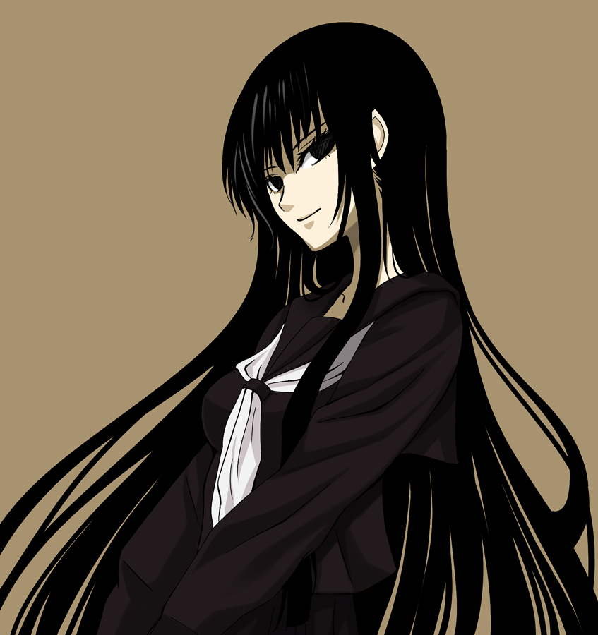 black_hair, go_go, gogochi, hagoromo_kitsune, long_hair, nurarihyon_no_mago, school_uniform, solo