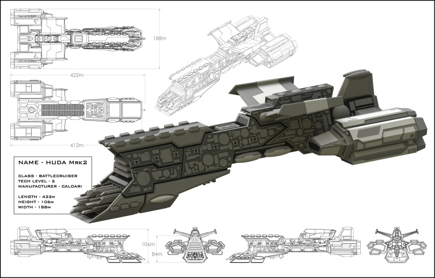 3d, absurdres, adobe_illustrator_(medium), battlecruiser_(eve_online), blueprint_(medium), caldari_state_(eve_online), commentary, concept_art