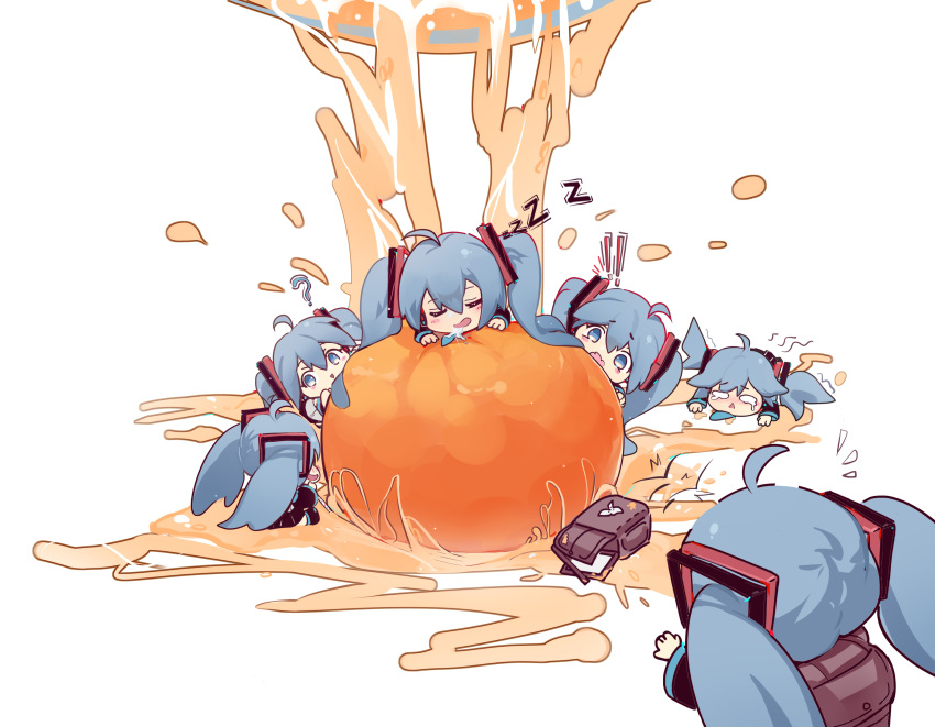 !, !!, >_<, 6+girls, ?, ahoge, backpack, bag
