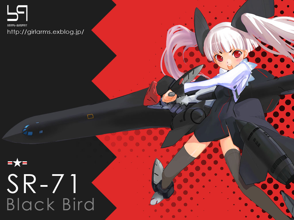 girl_arms, jet, mecha, mecha_musume, mechagirl, military, pink_hair, red_eyes