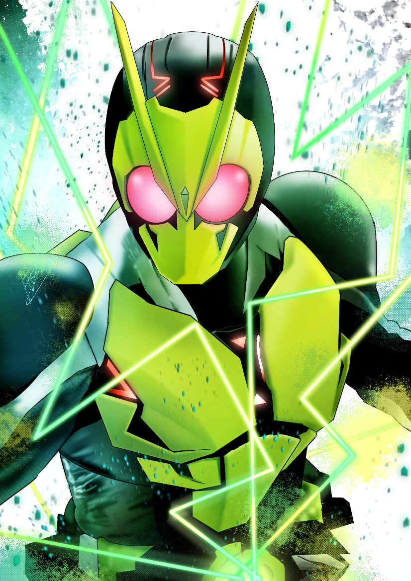 1boy, armor, daztrtm3mkm8i6c, helmet, kamen_rider, kamen_rider_01_(series), kamen_rider_zero-one, looking_at_viewer