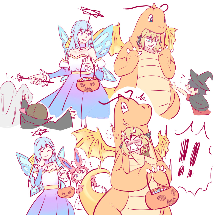 !, !!, >_<, 2boys, 3girls, anisphia_wynn_palettia, anjuro_zeeku, blonde_hair