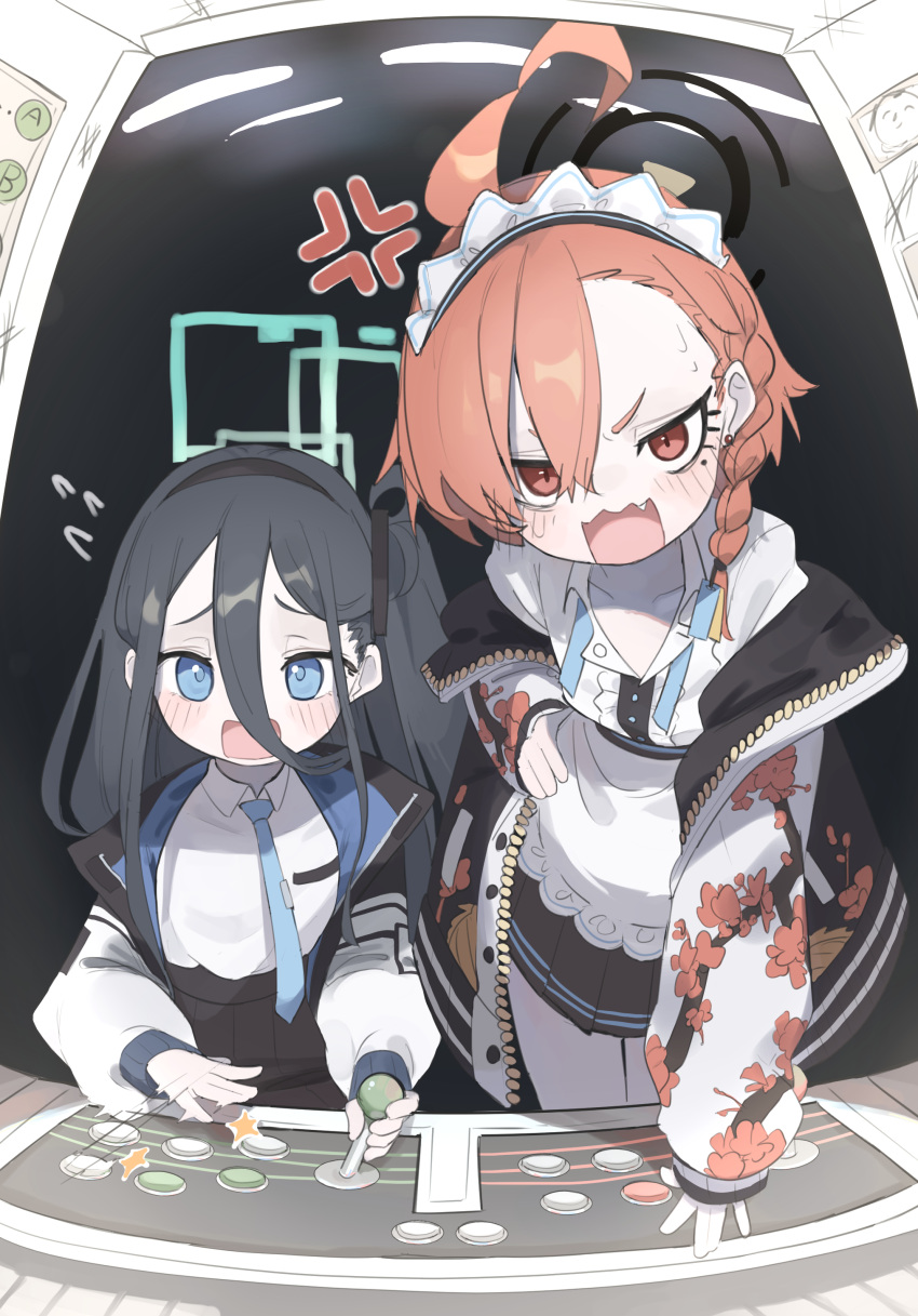 2girls, absurdly_long_hair, absurdres, ainkun, aris_(blue_archive), black_hair, blue_archive, blue_eyes