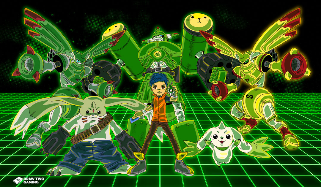 arm_cannon, armor, belt, blue_eyes, digimon, digimon_(creature), dual_arm_cannons, evolutionary_line, galgomon, gatling_gun, horns, li_jianliang, rapidmon, rapidmon_armor, rapidmon_perfect, saintgalgomon, staticfox64, terriermon, weapon
