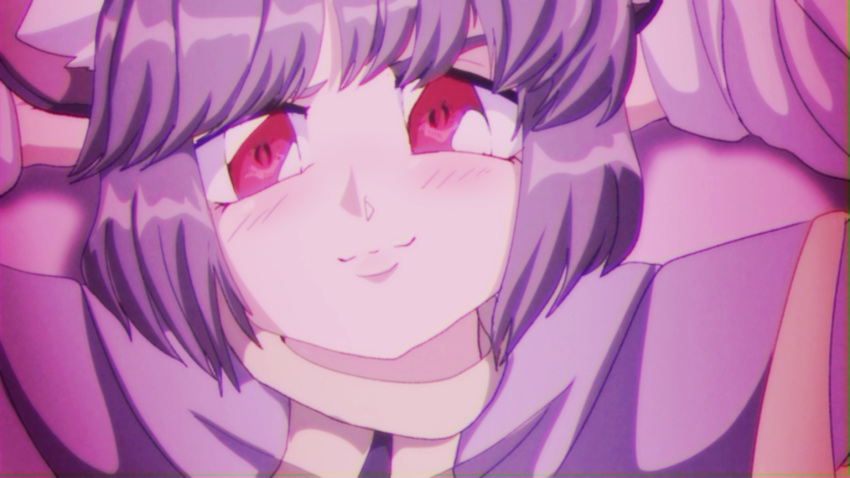 1girl, animal_ears, arms_up, capelet, grey_capelet, grey_hair, josh_hutcherson_whistle_edit_(meme), looking_at_viewer, meme, mouse_ears, mouse_girl, nazrin, red_eyes, solo, step_arts, touhou