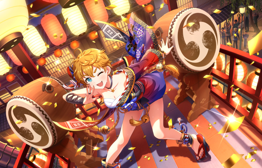 blue_eyes, blush, cathy_graham, dress, idolmaster_cinderella_girls_starlight_stage, japanese_clothes, kimono, official_art