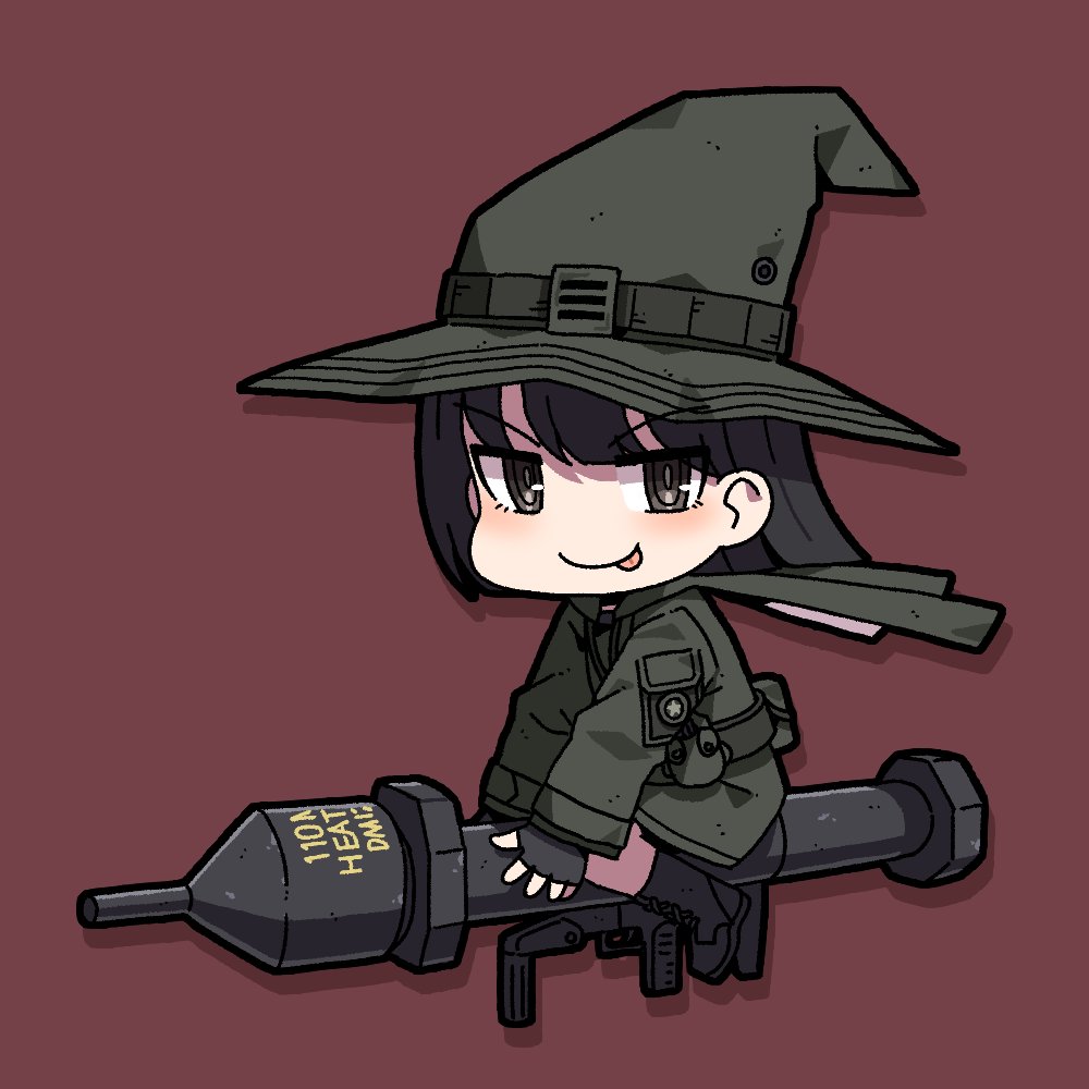 1girl, black_eyes, black_hair, bob_cut, boots, cape, chibi, fingerless_gloves