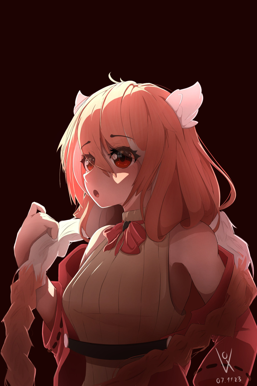 1girl, :o, absurdres, bare_shoulders, choker, feathered_wings, heart, heart-shaped_pupils