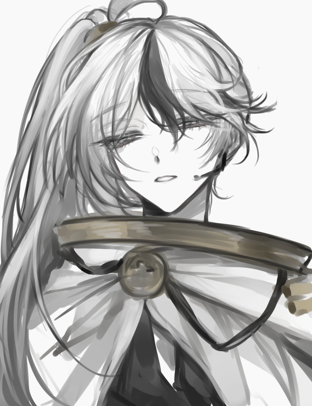 1boy, badge, bishounen, cape, earpiece, gold_trim, highres, library_of_ruina