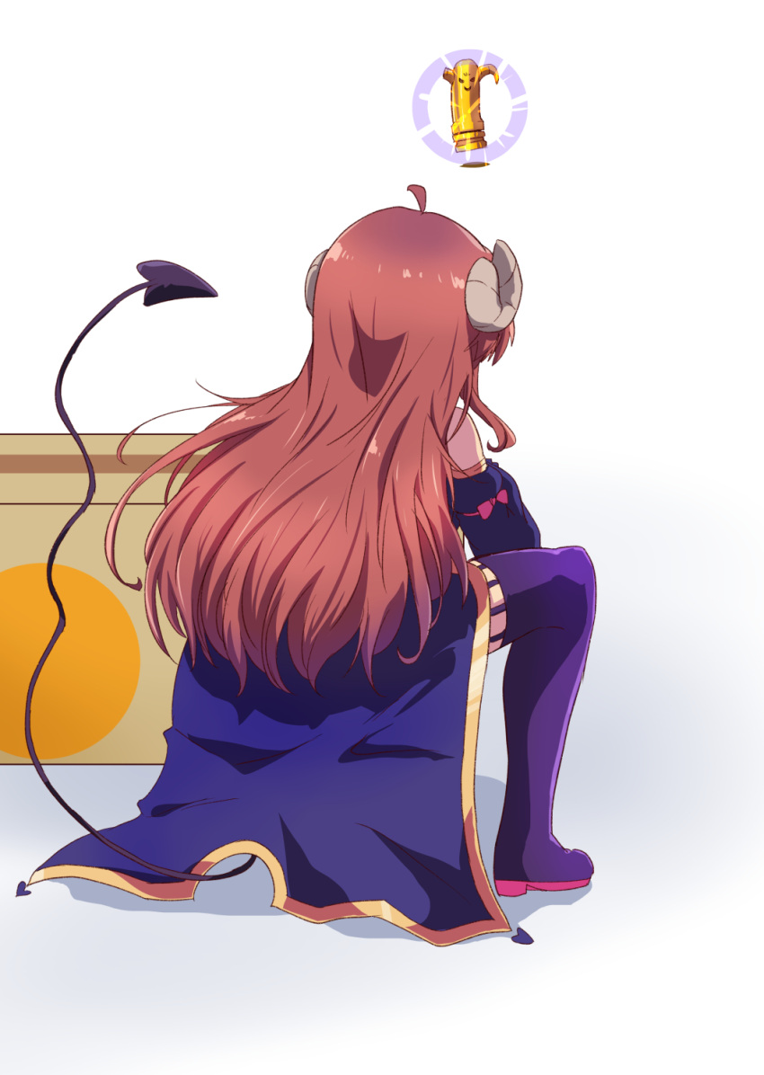 1girl, ahoge, black_thighhighs, box, brown_hair, cardboard_box, commentary_request, crisis_management_form_(machimazo)