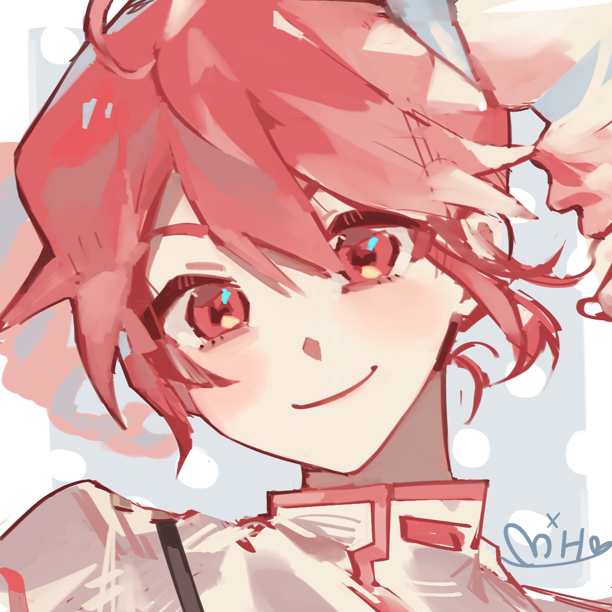 1girl, blush, bow, closed_mouth, commentary, drill_hair, grey_background, hair_between_eyes