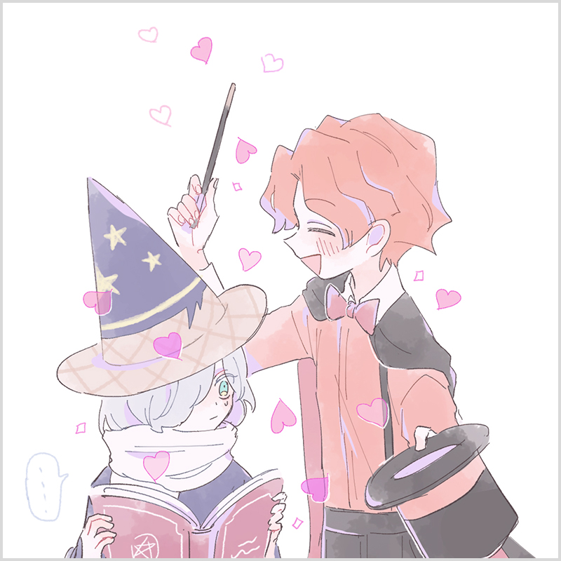 2boys, blue_robe, book, bow, bowtie, cinnamon_cookie, cookie_run, from_side