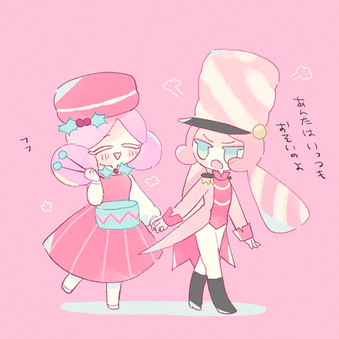 2girls, bow, braid, braided_bun, cookie_run, double_bun, green_bow, hair_bun