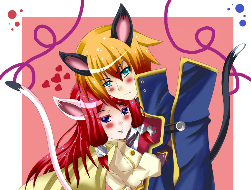 animal_ears, aqua_eyes, blazblue, blonde_hair, blue_eyes, blush, cat, cat_ears