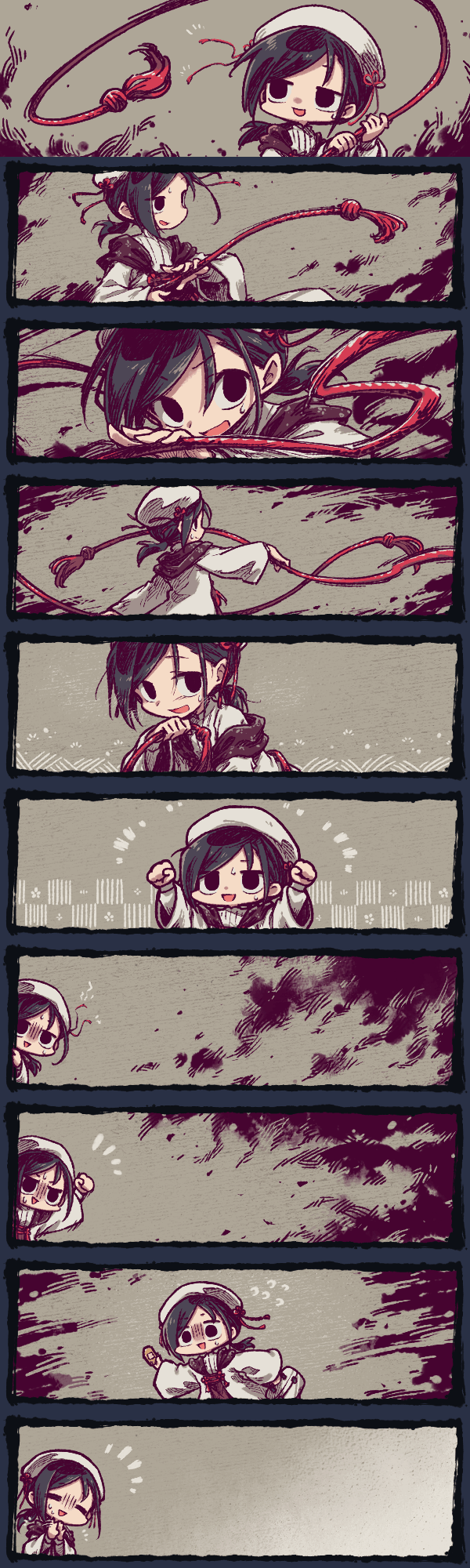1boy, :d, \o/, an'ya_meikyuu, arm_up, arms_up, beret, black_eyes