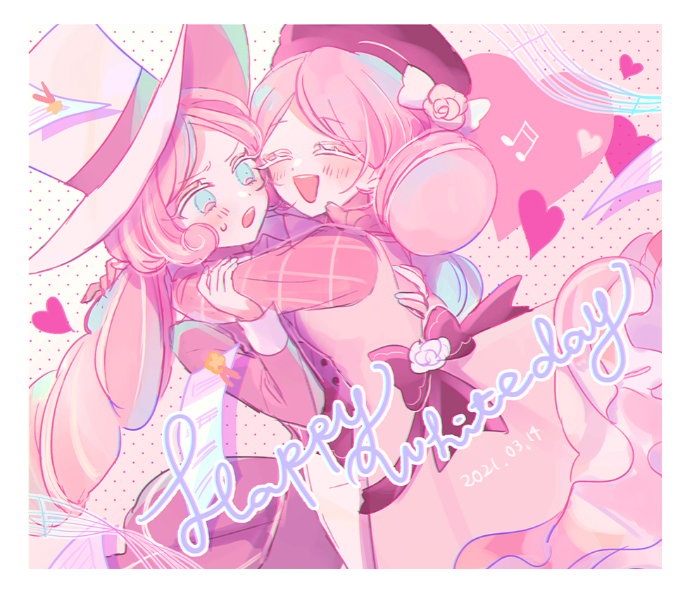 2girls, bow, braid, braided_bun, cookie_run, double_bun, green_bow, hair_bun